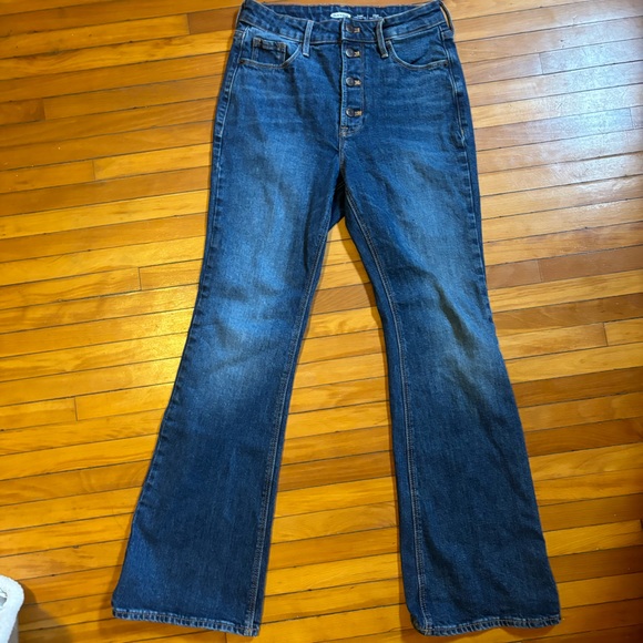 Old Navy High Rise Flare Blue Jeans - Picture 1 of 9